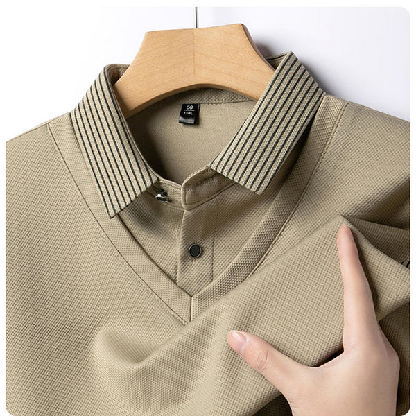 Classic Elegance V-Neck Polo Pullover