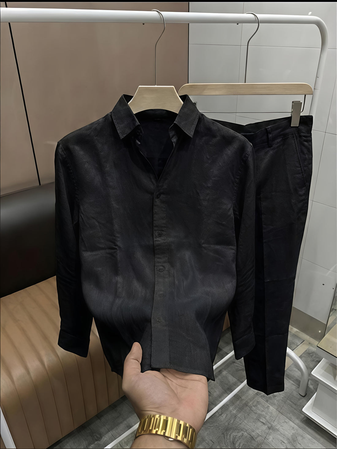 Noir Luxe Linen Co-Ord Set